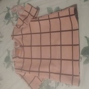 Luna pastel pink top with soft velvet feeling material